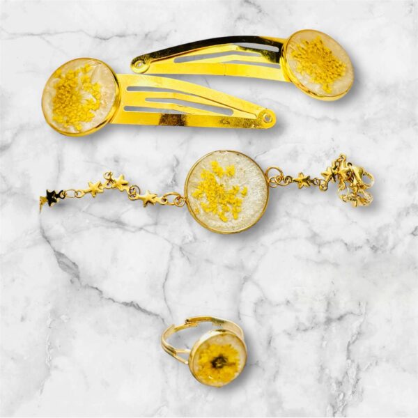 Golden Resin Jewelry Set