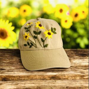 Embroidered Floral Baseball Caps