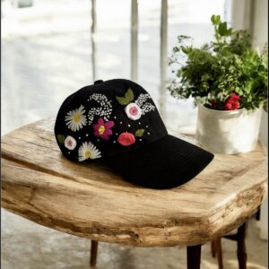 Hand- embroider Floral Baseball Cap