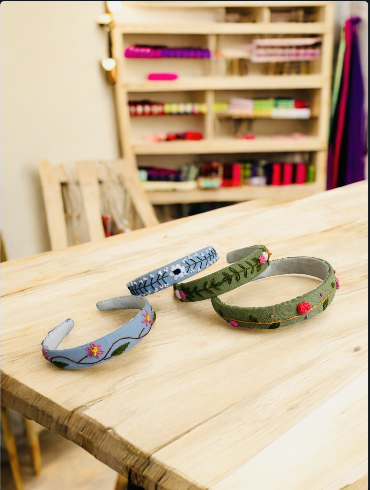 Hand Embroidered Floral Headband - Image 3